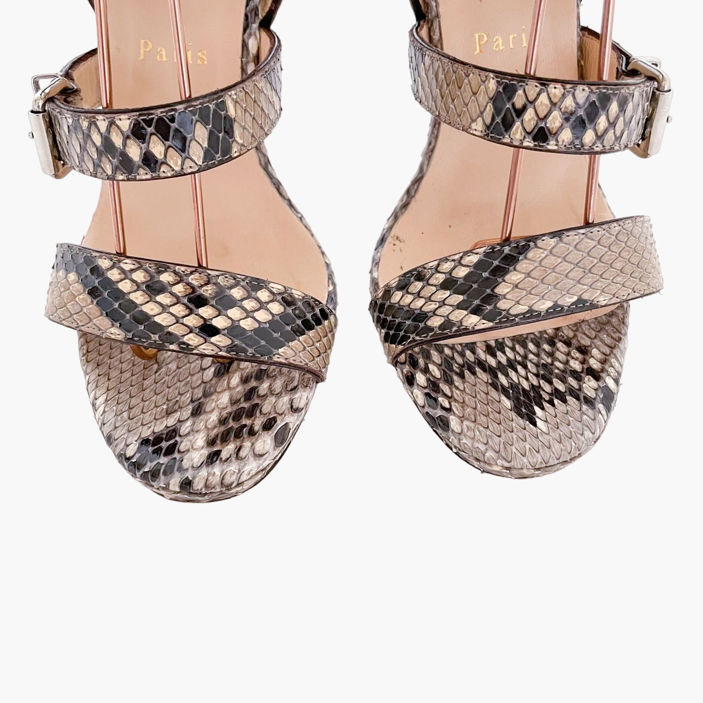 Christian Louboutin Funky 120 Sandals in Snake Print Size 37.5