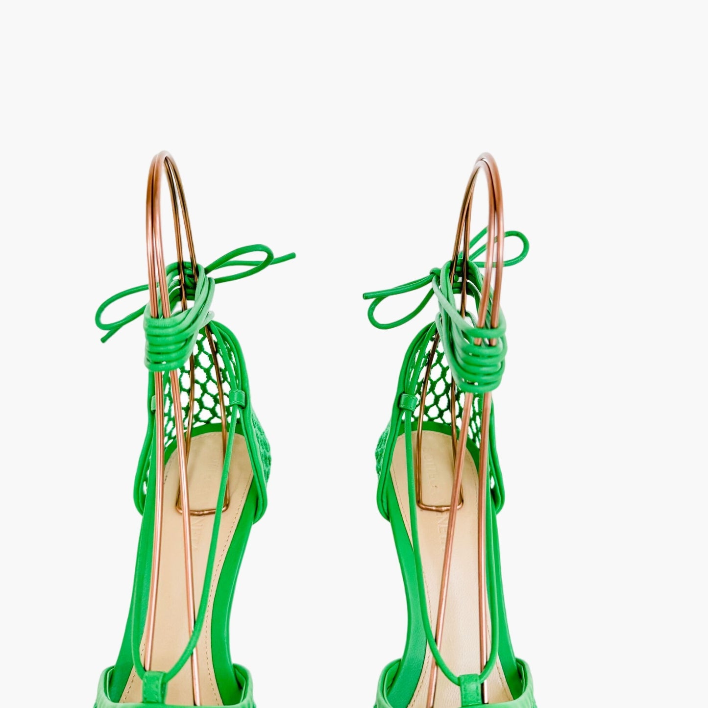 Bottega Veneta Stretch Lace-Up Sandals in Green Size 38