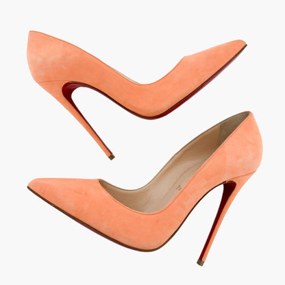 Christian Louboutin So Kate 120 Pumps in Orange Suede Size 38