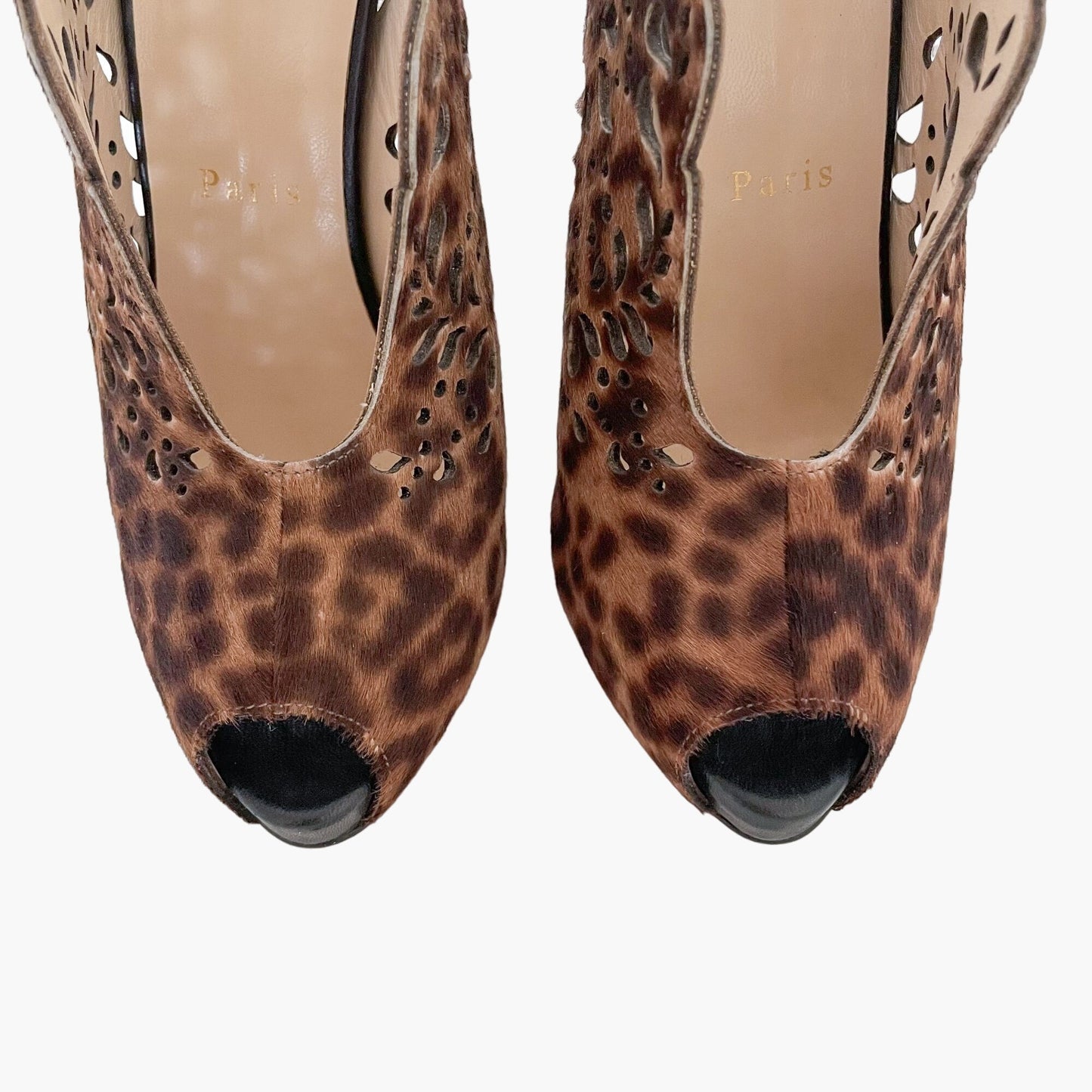 Christian Louboutin Markesling 120 Booties in Leopard Pony Hair Size 38