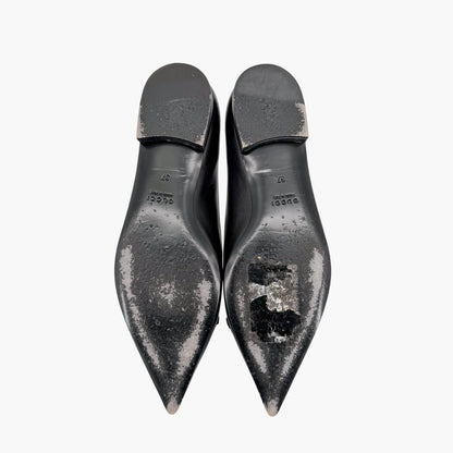 Gucci Erin Pointed Horsebit Ballet Flats Black Size 37