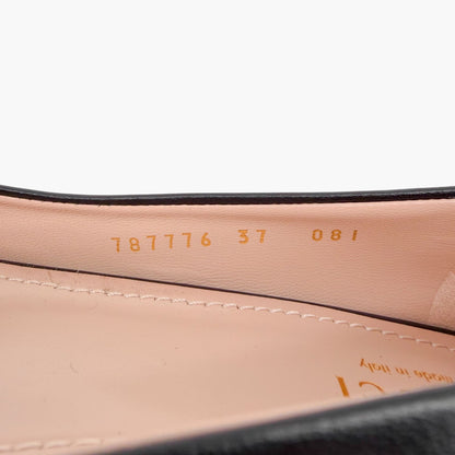 Gucci Erin Pointed Horsebit Ballet Flats Black Size 37