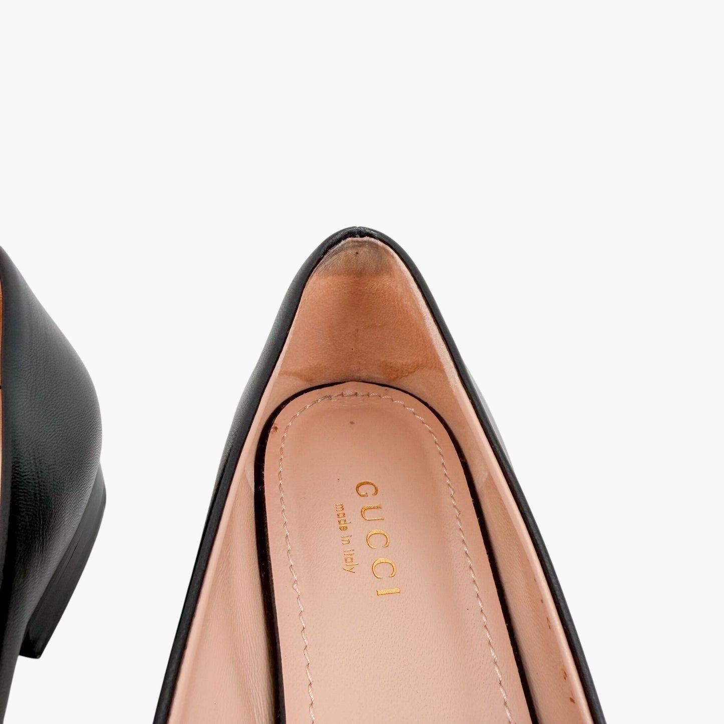 Gucci Erin Pointed Horsebit Ballet Flats Black Size 37