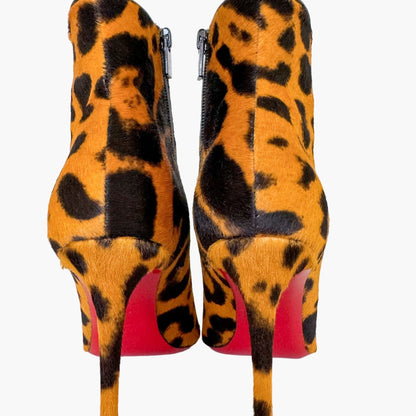 Christian Louboutin So Kate Booty 85 in Spicy Leopard Pony Hair Size 37.5