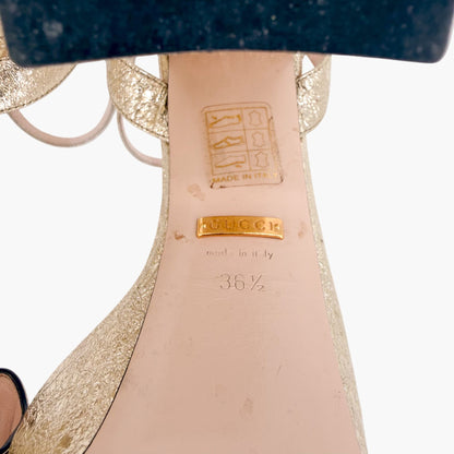 Gucci Marmont GG Platform Sandals Gold Size 36.5