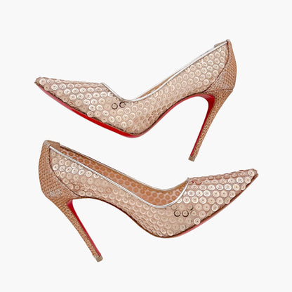 Christian Louboutin Lace 554 100 Pumps in Version Nude Size 35.5