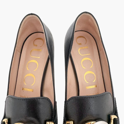 Gucci Zumi GG Loafer Pumps in Black Leather Size 39.5