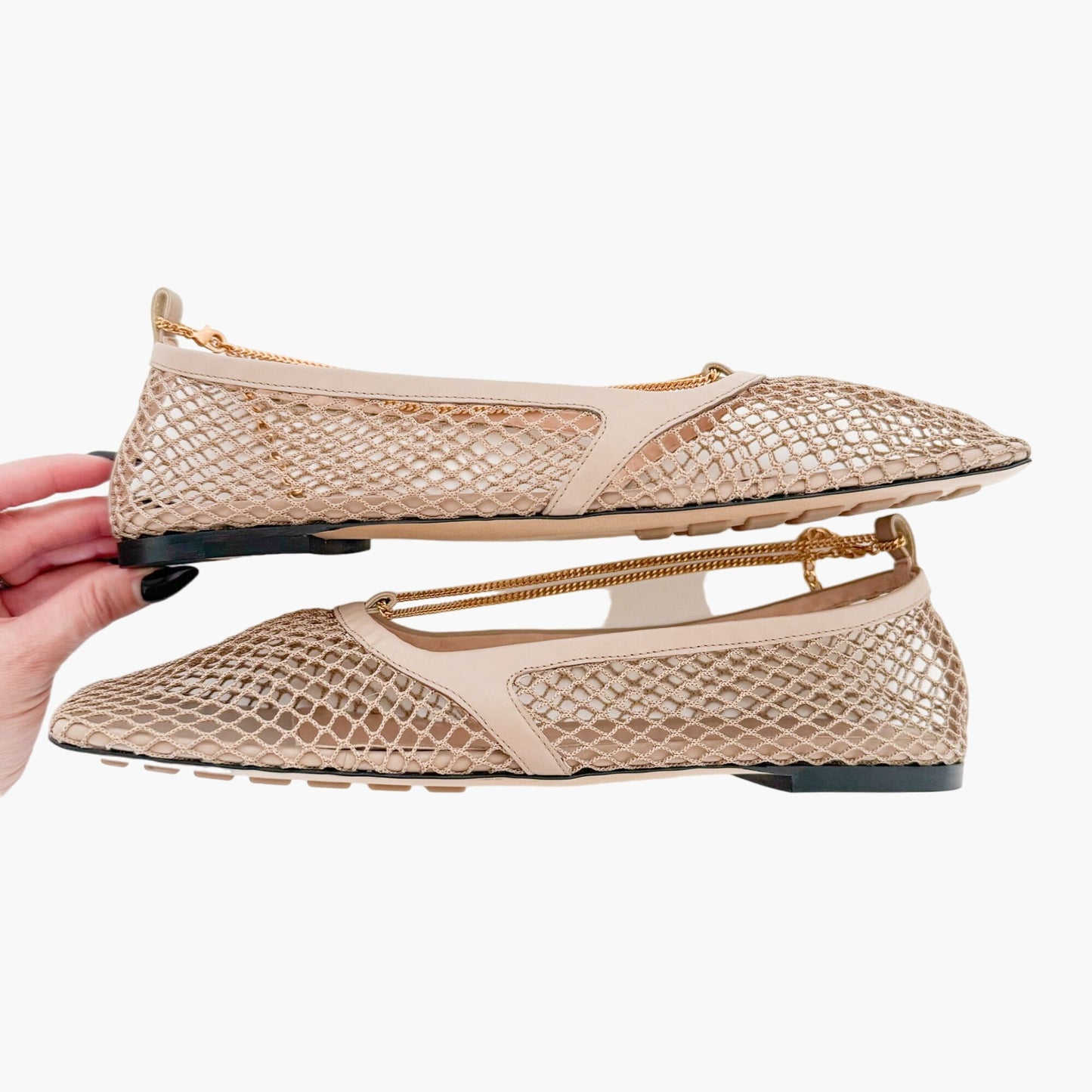 Bottega Veneta Stretch Ballerina Flat in Beige Size 42