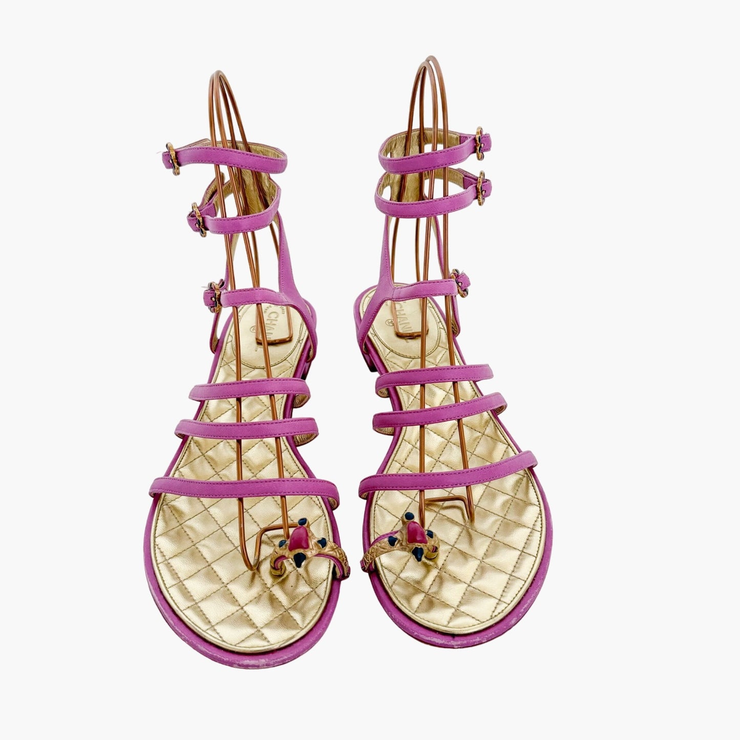 Chanel Toe Ring Gladiator Sandals in Purple Size 39