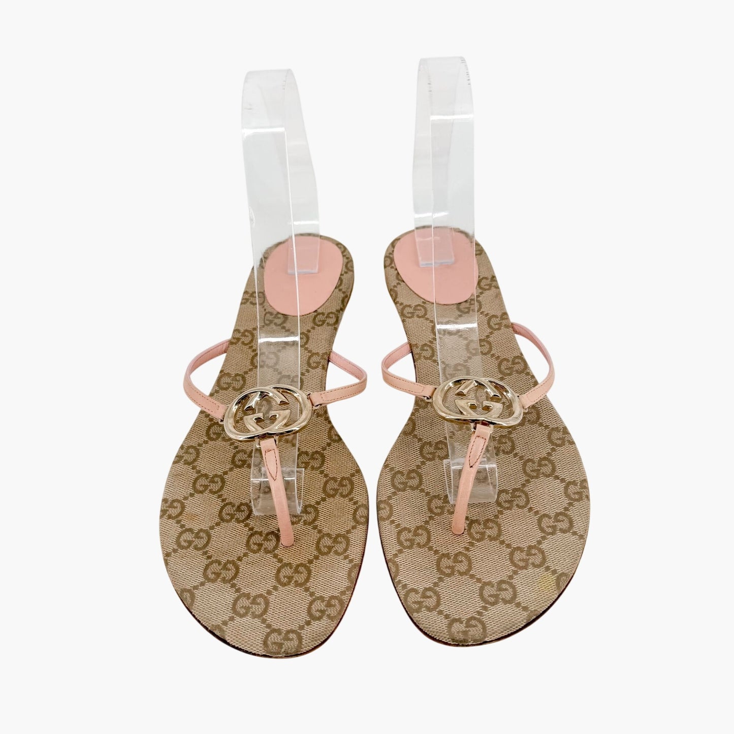 Gucci Interlocking G Thong Sandals Pink Size 9