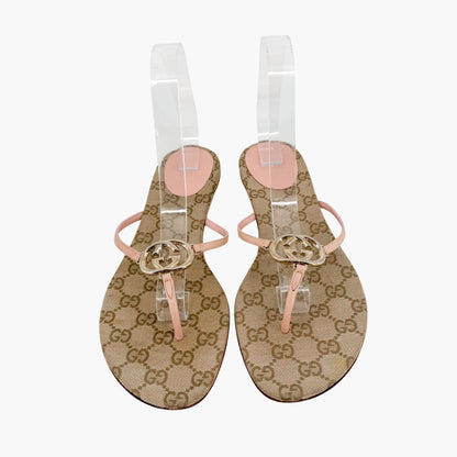 Gucci Interlocking G Thong Sandals Pink Size 9