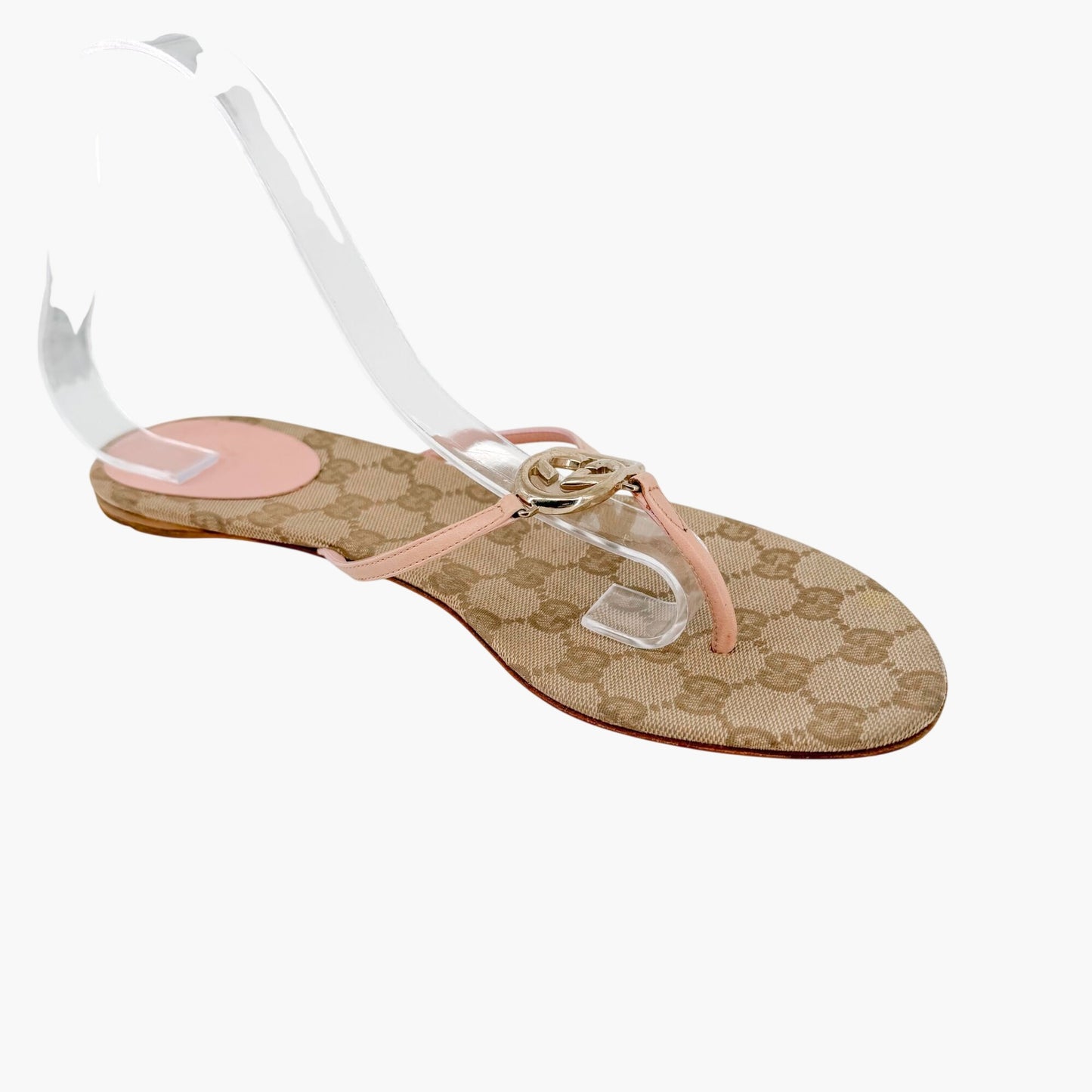 Gucci Interlocking G Thong Sandals Pink Size 9
