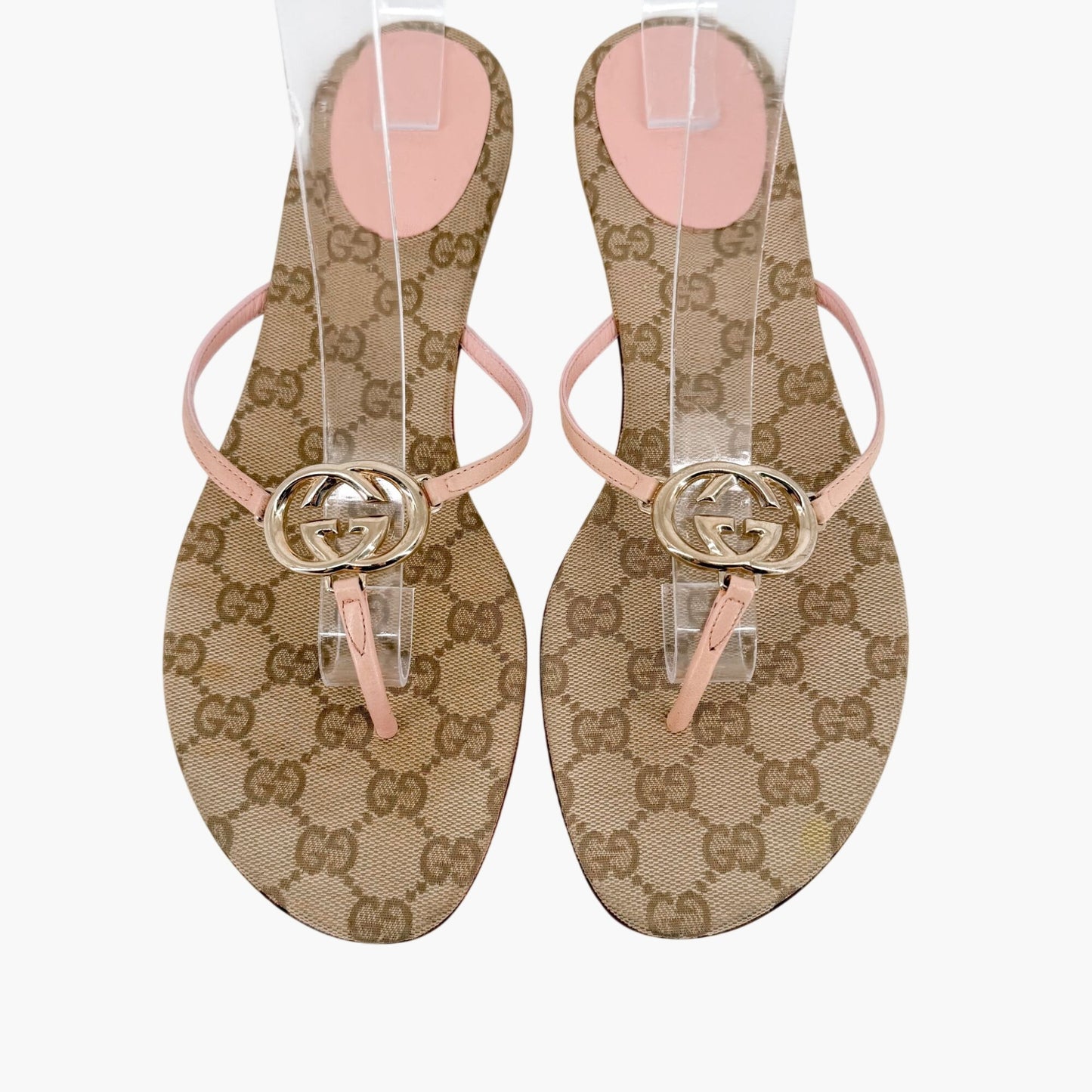 Gucci Interlocking G Thong Sandals Pink Size 9