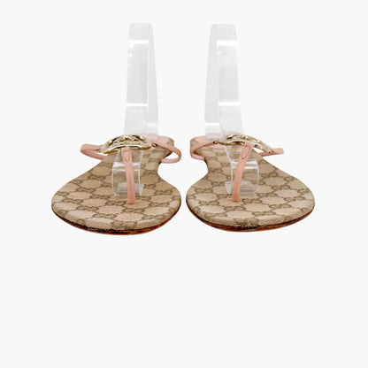 Gucci Interlocking G Thong Sandals Pink Size 9