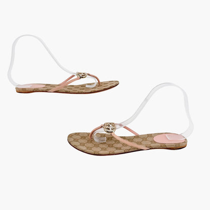 Gucci Interlocking G Thong Sandals Pink Size 9