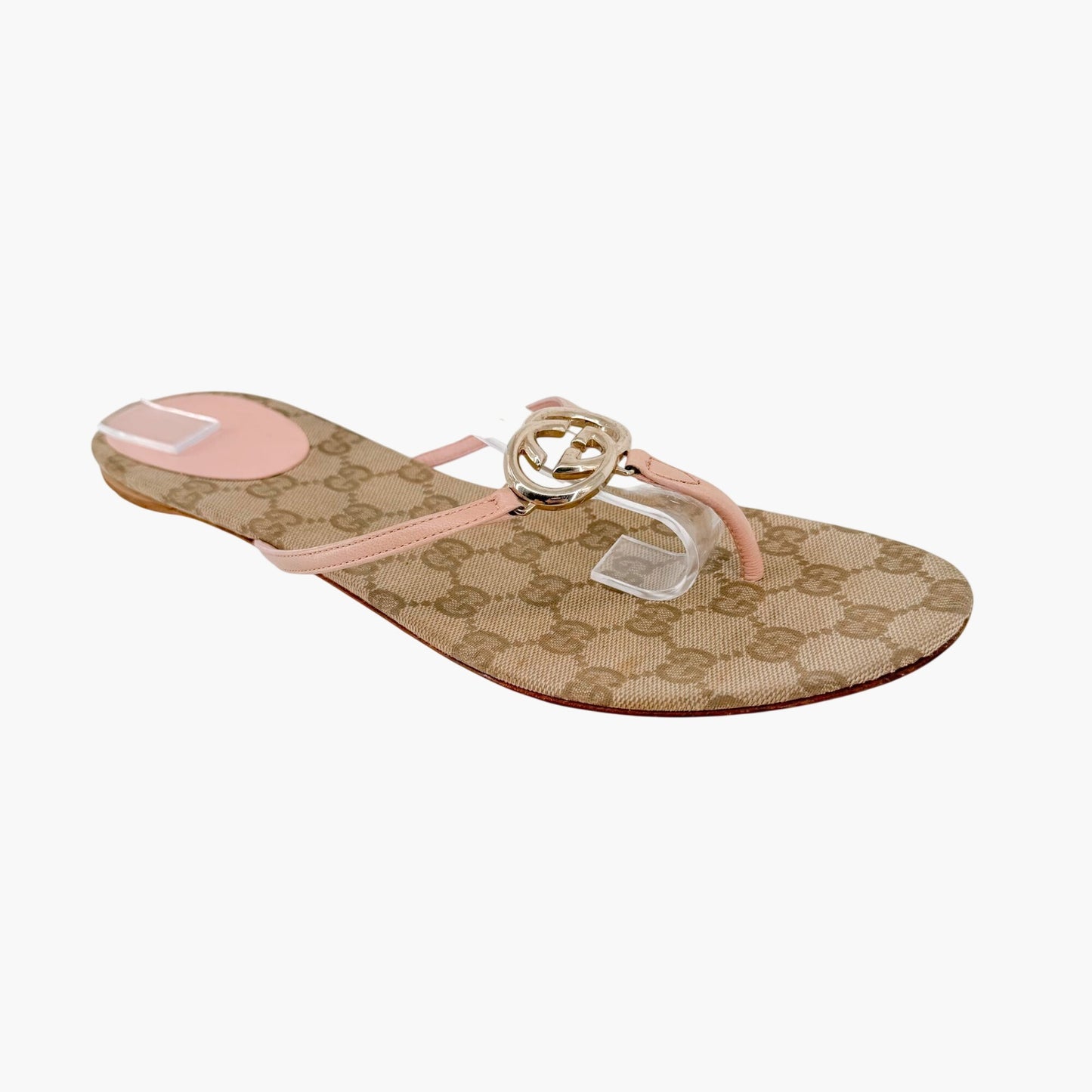 Gucci Interlocking G Thong Sandals Pink Size 9