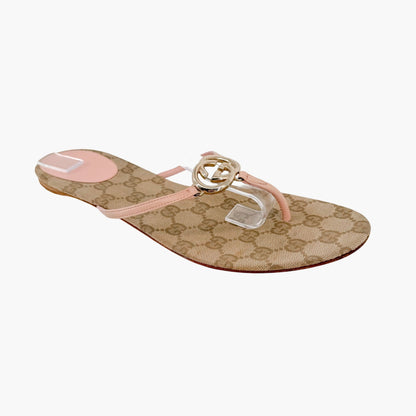 Gucci Interlocking G Thong Sandals Pink Size 9