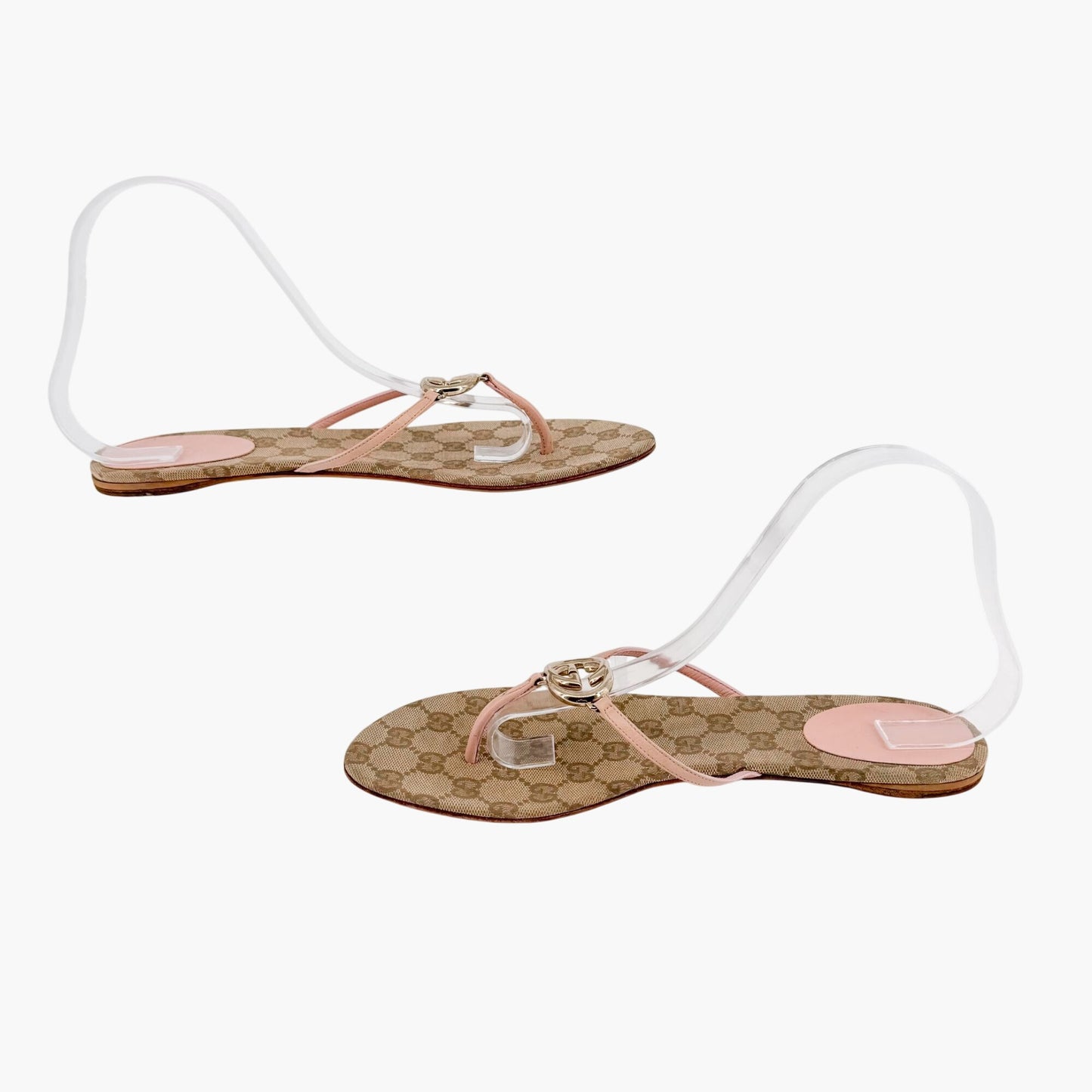 Gucci Interlocking G Thong Sandals Pink Size 9