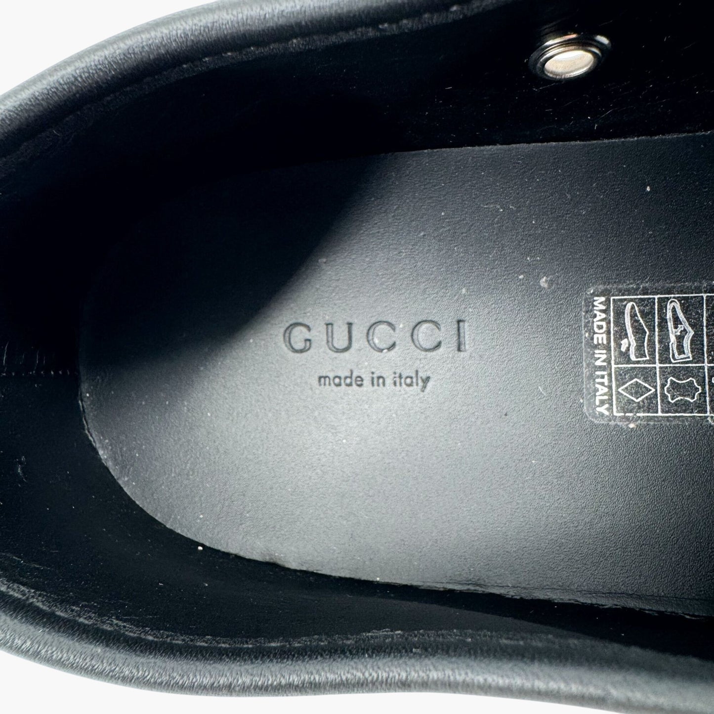 Gucci Low Top Monogram Sneakers in Black GG Canvas & Leather Size 39