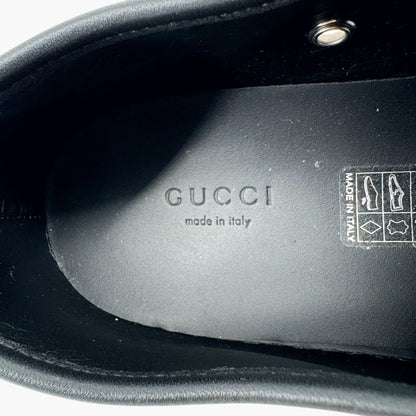 Gucci Low Top Monogram Sneakers in Black GG Canvas & Leather Size 39