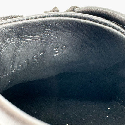 Gucci Low Top Monogram Sneakers in Black GG Canvas & Leather Size 39