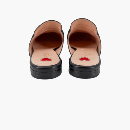 Gucci Princetown Horsebit Web Stripe Mules Black Size 36.5