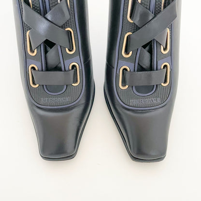 Versace Heeled Mules in Black Size 37