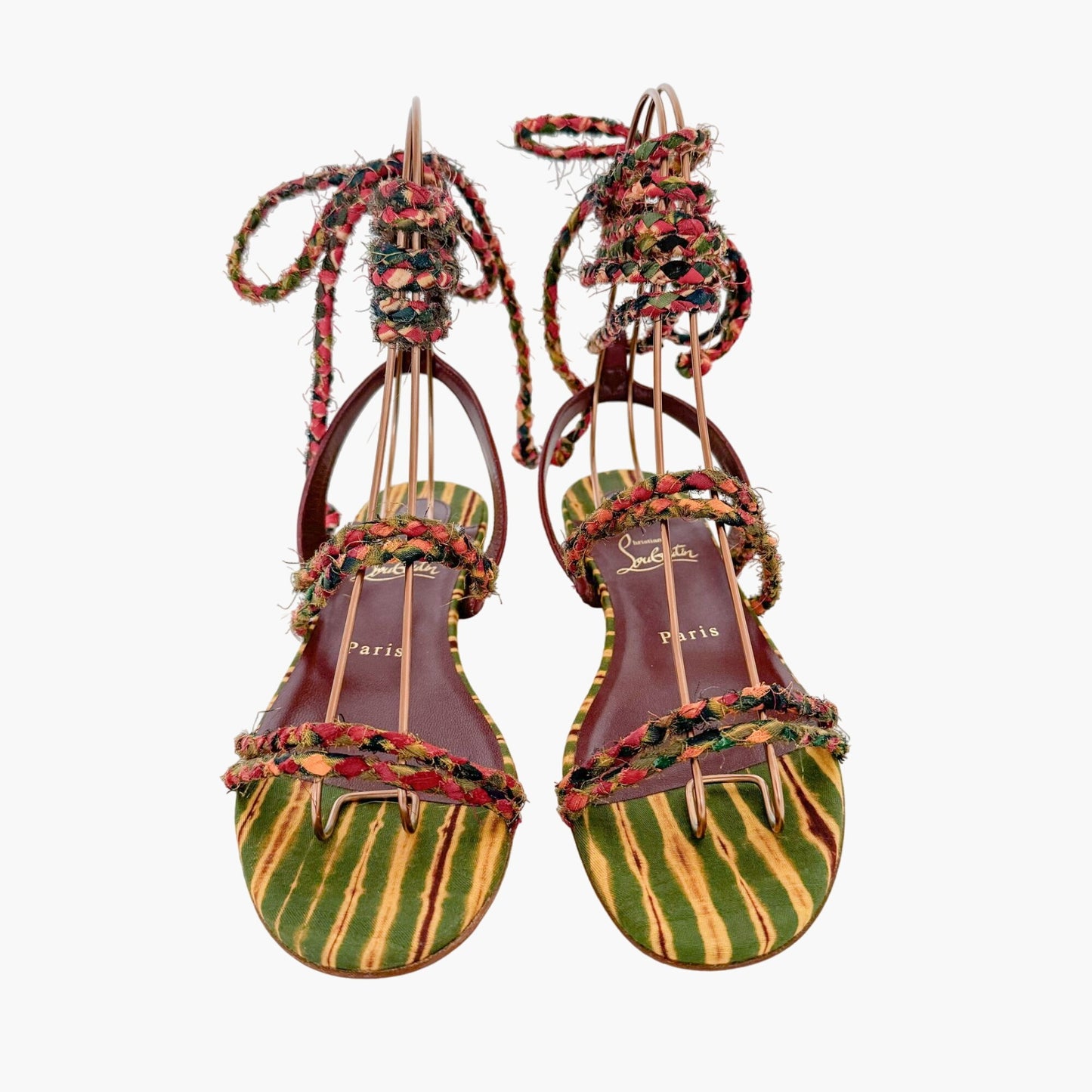 Christian Louboutin Maryam Lace Up Braided Sandals Size 37