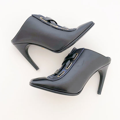 Versace Heeled Mules in Black Size 37