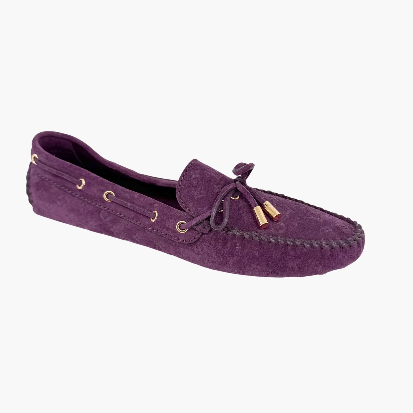 Louis Vuitton Gloria Moccasin Loafers Purple Suede Size 40