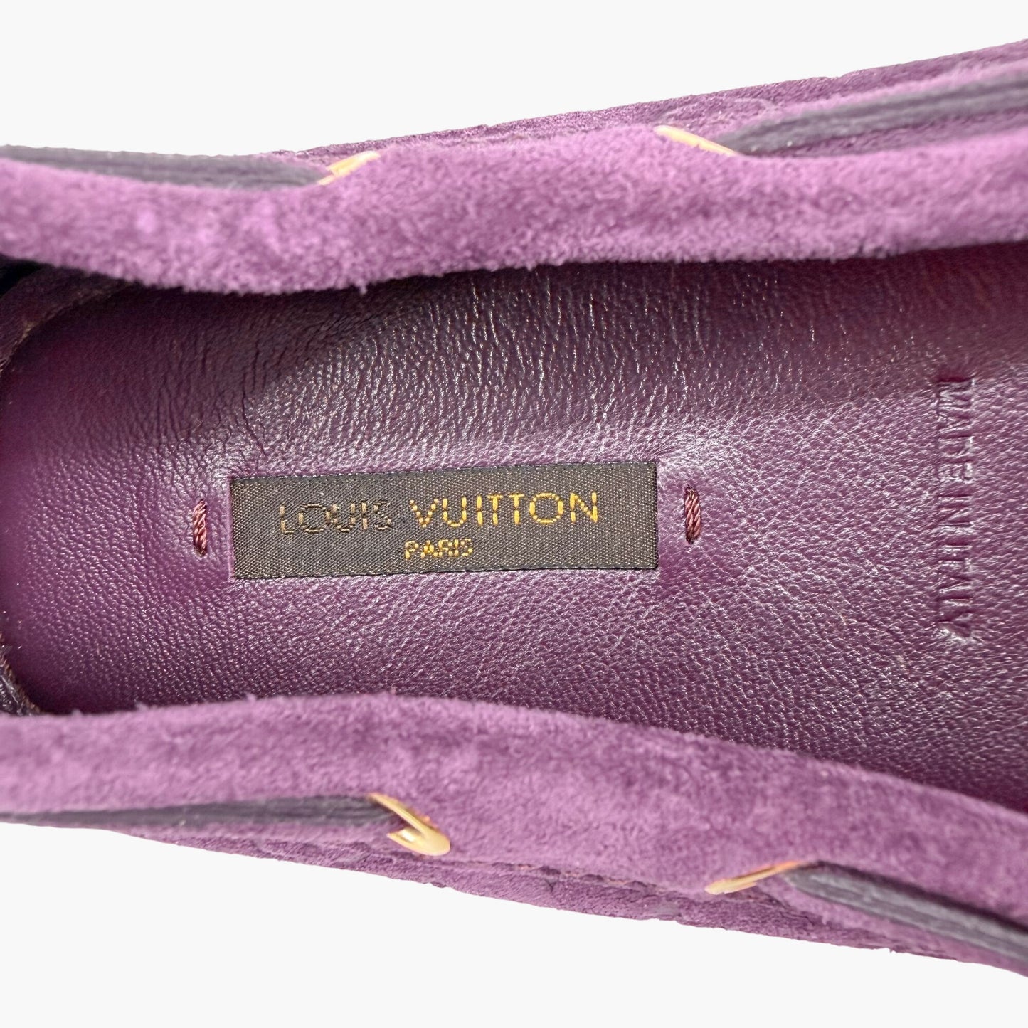 Louis Vuitton Gloria Moccasin Loafers Purple Suede Size 40