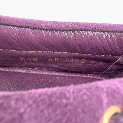 Louis Vuitton Gloria Moccasin Loafers Purple Suede Size 40