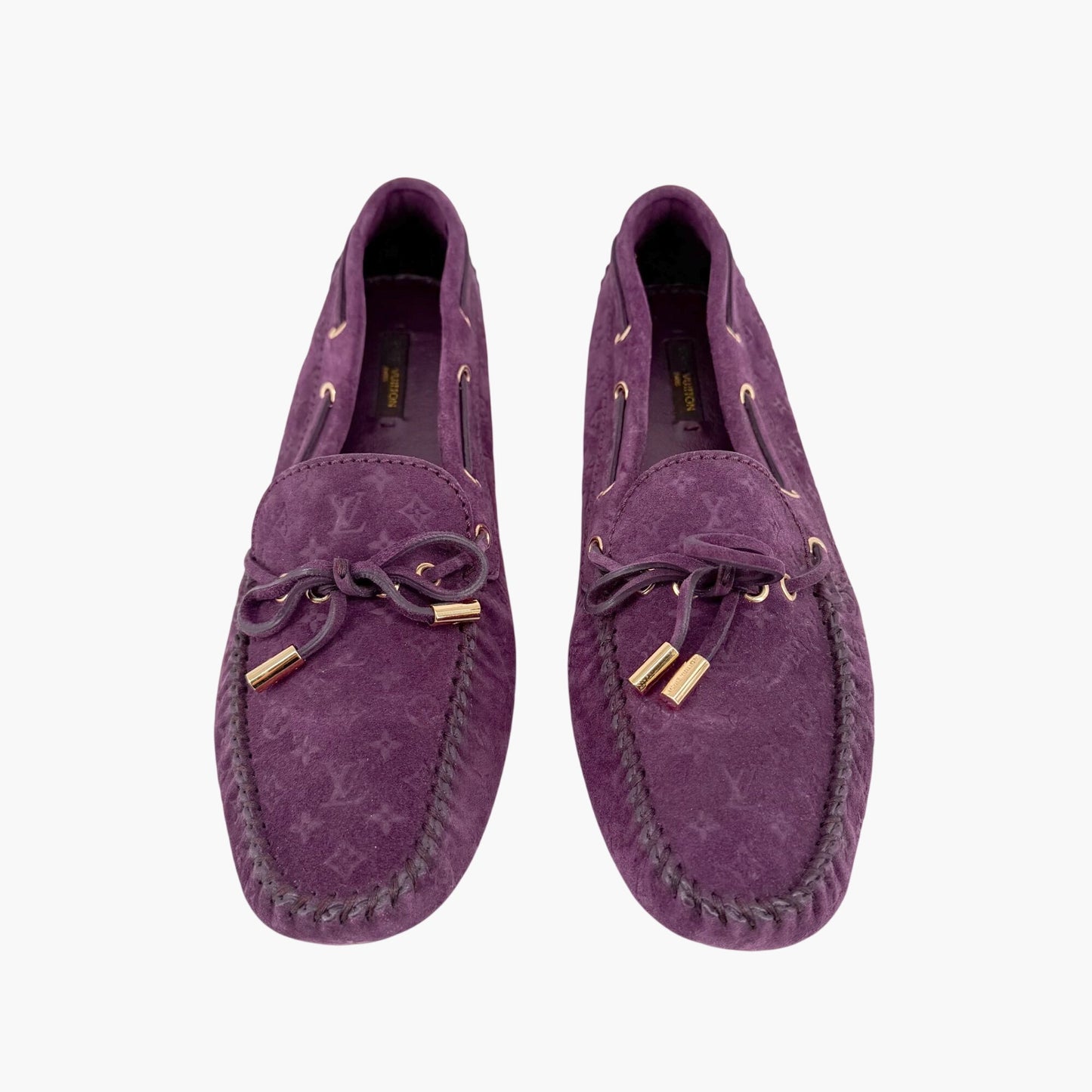 Louis Vuitton Gloria Moccasin Loafers Purple Suede Size 40