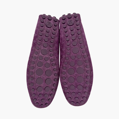 Louis Vuitton Gloria Moccasin Loafers Purple Suede Size 40