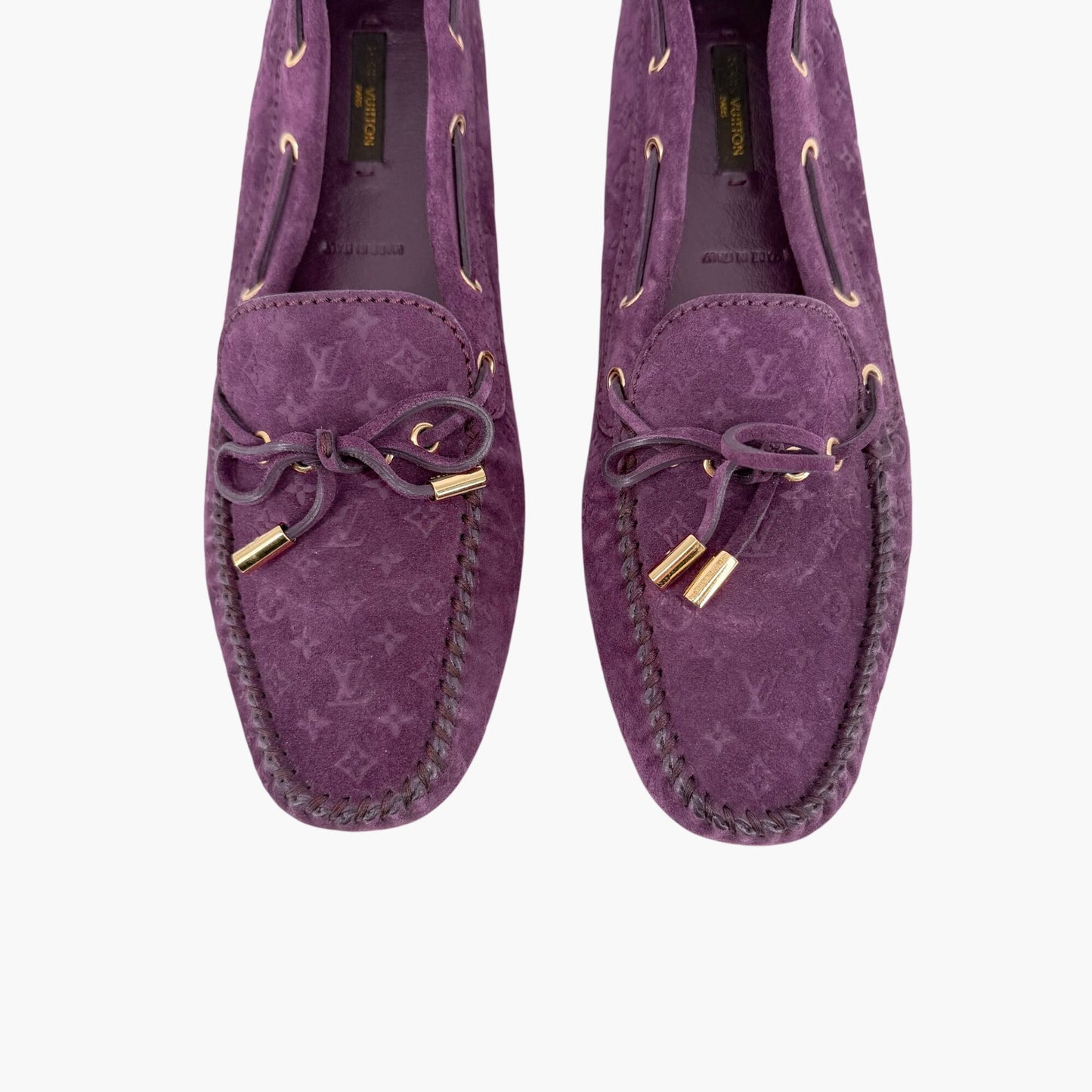 Louis Vuitton Gloria Moccasin Loafers Purple Suede Size 40
