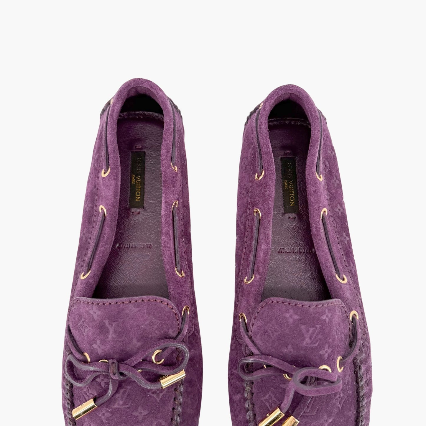 Louis Vuitton Gloria Moccasin Loafers Purple Suede Size 40