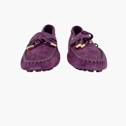 Louis Vuitton Gloria Moccasin Loafers Purple Suede Size 40