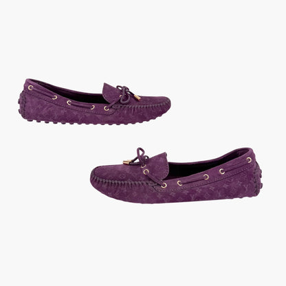 Louis Vuitton Gloria Moccasin Loafers Purple Suede Size 40