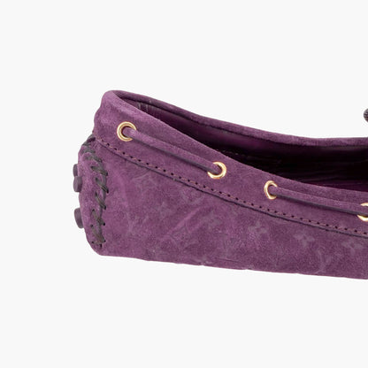 Louis Vuitton Gloria Moccasin Loafers Purple Suede Size 40