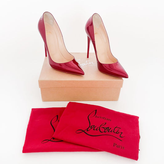 Christian Louboutin So Kate 120 in Loubi (Red) Metal Patent Size 40