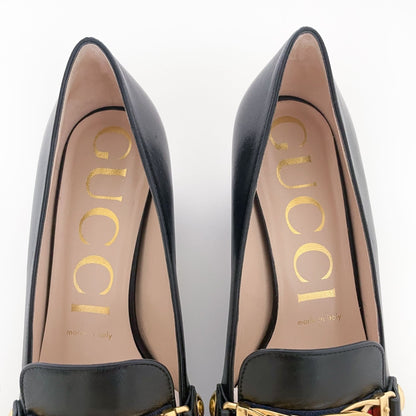 Gucci Sylvie Chain-Embellished Pumps in Black Size 37.5