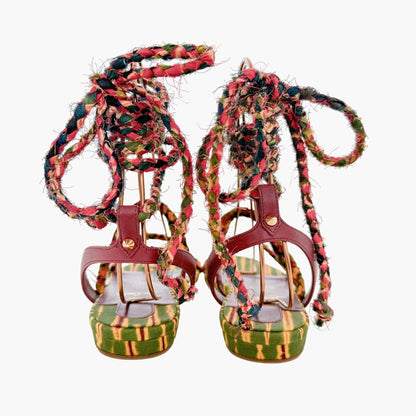 Christian Louboutin Maryam Lace Up Braided Sandals Size 37