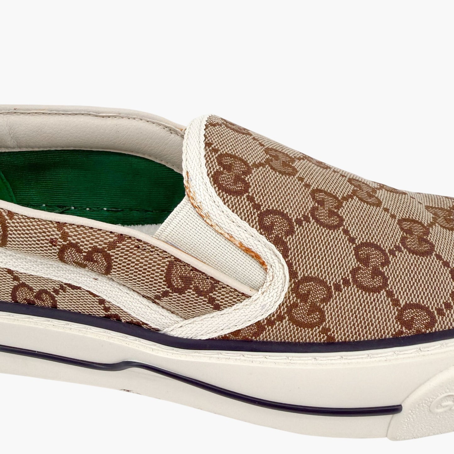 Gucci Tennis 1977 Slip On Sneakers Beige Size 36.5
