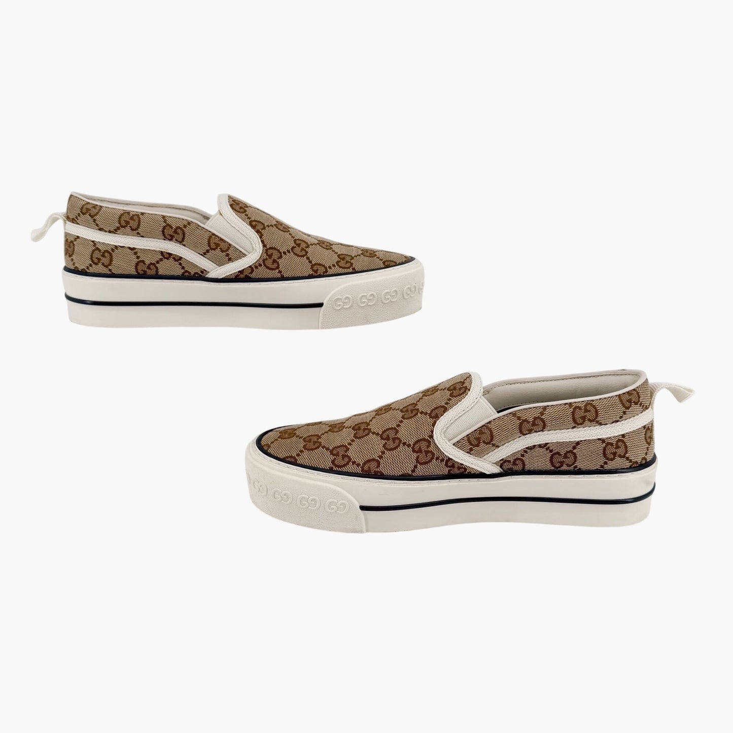Gucci Tennis 1977 Slip On Sneakers Beige Size 36.5