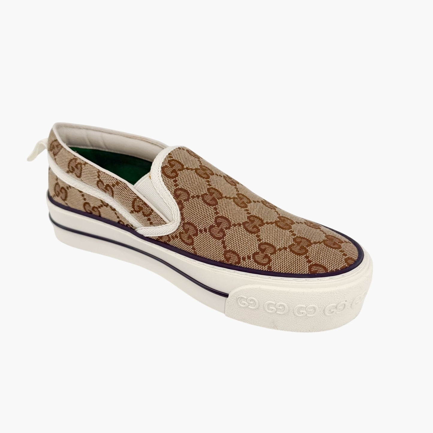 Gucci Tennis 1977 Slip On Sneakers Beige Size 36.5