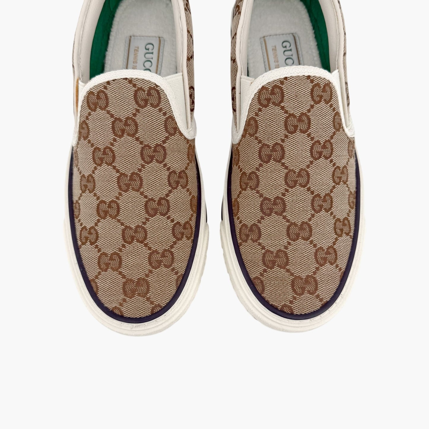 Gucci Tennis 1977 Slip On Sneakers Beige Size 36.5