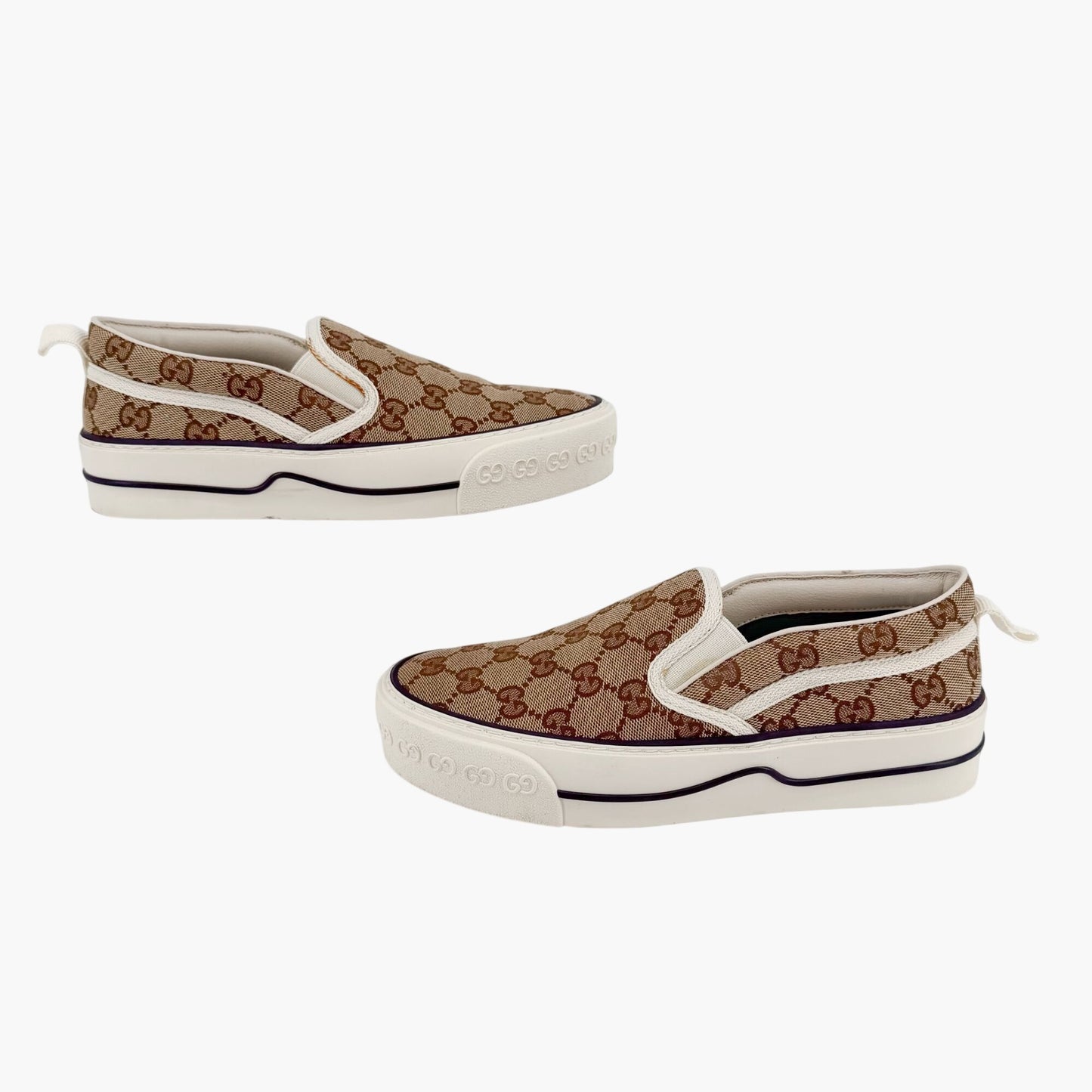 Gucci Tennis 1977 Slip On Sneakers Beige Size 36.5