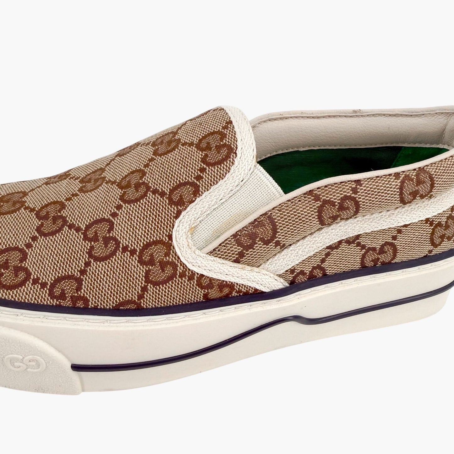 Gucci Tennis 1977 Slip On Sneakers Beige Size 36.5