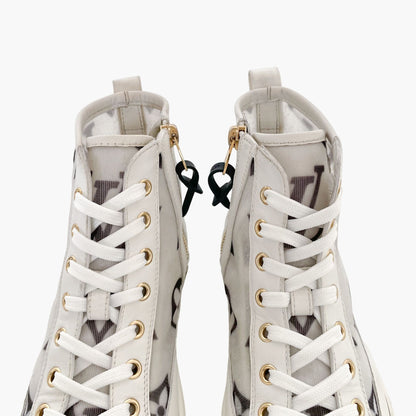 Louis Vuitton Stellar Sneaker Boot in White Monogram Mesh Size 37