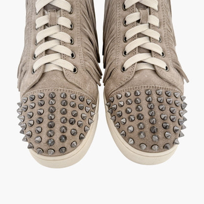 Christian Louboutin Coachelita Spikes Flat Sneakers in Beige Suede Size 39